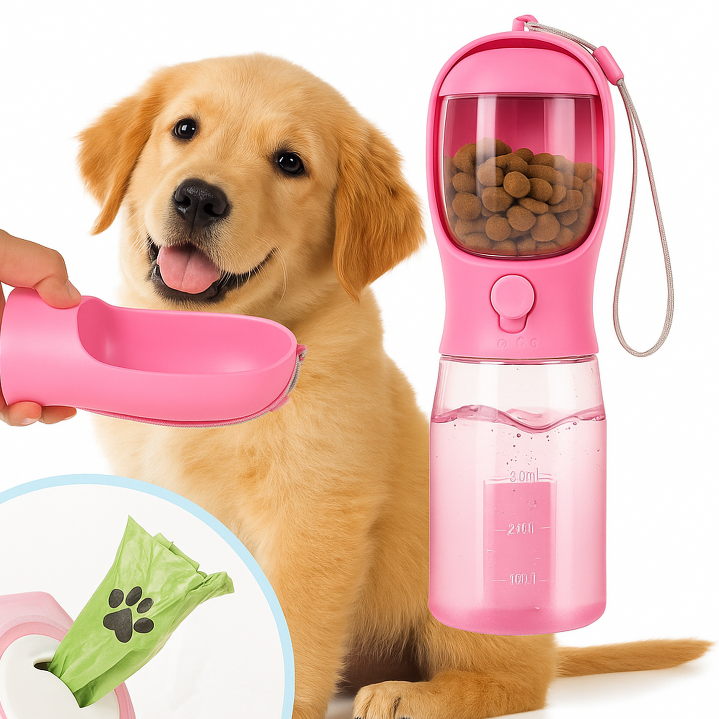 Finally, The Pet Bottle That Does It All — Hydrate, Feed & Clean Instantly 🐾